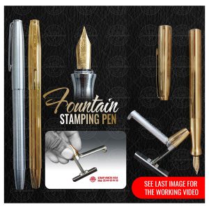 Fountain Stamping Pen  / Fountain Pen with Pre Ink Stamp  / Fountain Pen with Rubber stamp
